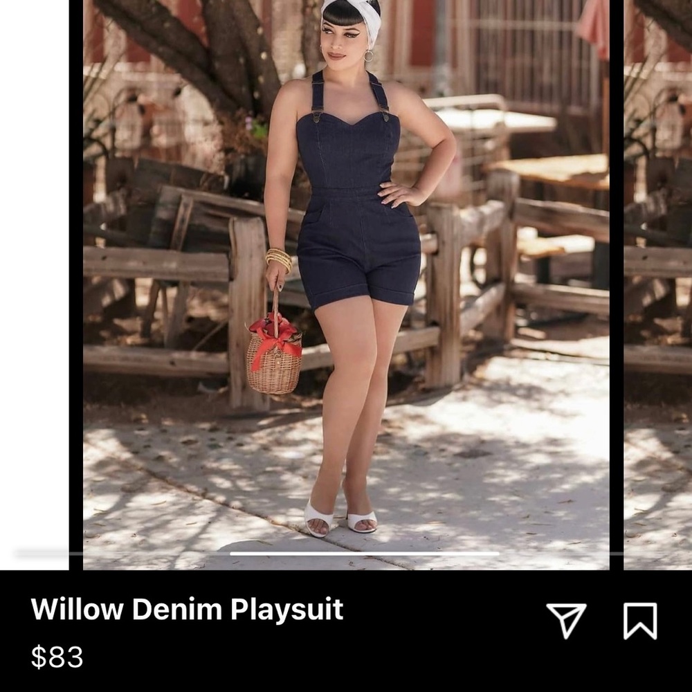 Rockabilly pinup jean romper